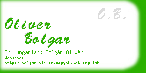 oliver bolgar business card